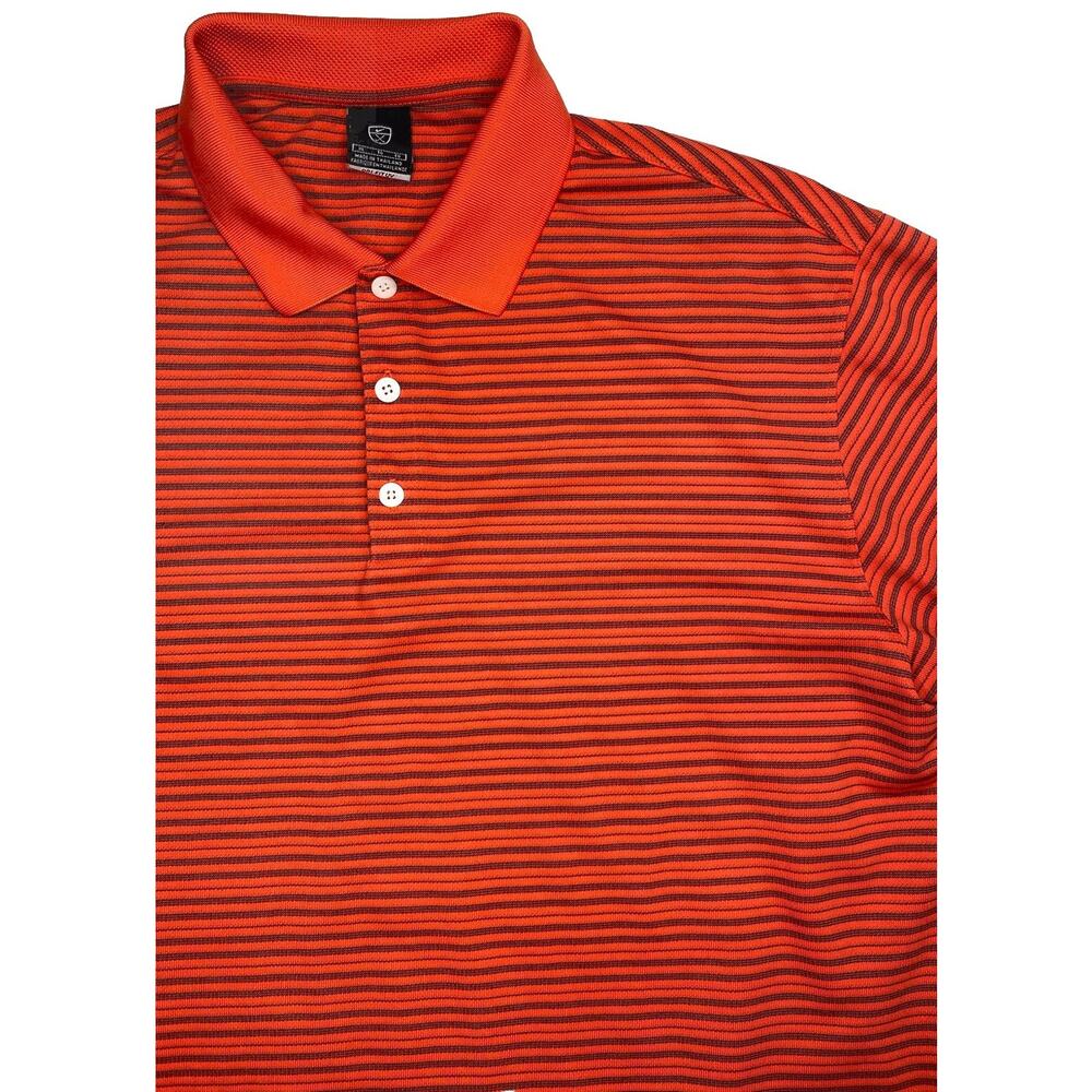 Vintage Nike Golf Polo Mens XL Orange Black Striped